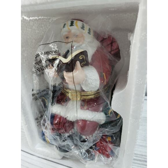 Traditions Porcelain Christmas Santa Claus Hinged Decorative Trinket Box - Picture 7 of 7